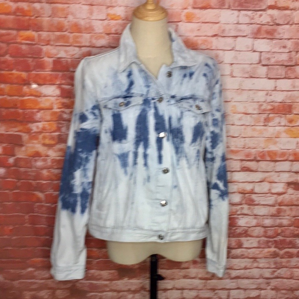 Vintage 7 for All Mankind Distressed Acid Wash Oversized Denim Trucker Jacket
